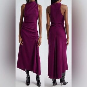 NEW A.L.C. Inez Sleeveless Asymmetric Jewel plum midi sz 2 Dress